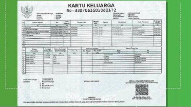 Cara Cetak Kartu Keluarga Secara Online dan Ketentuannya